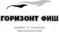 логотип компании импортера свежемороженой рыбы и морепродуктов «Горизонт Фиш»